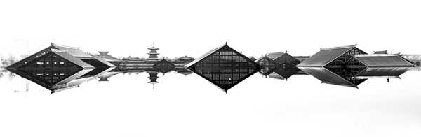 朱小华画意组自由主题(黑白)作品:《广富林印象》guang fu lin